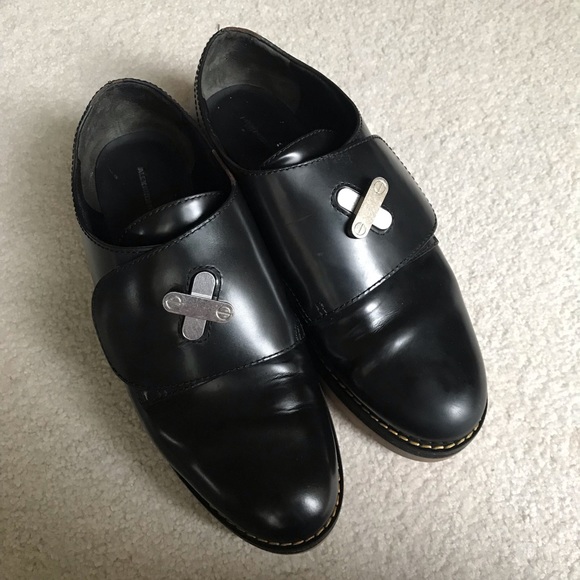 ALEXANDER WANG “Dillon” Twist Lock Leather Platform Creeper Black Gloss Leather - Picture 2 of 14